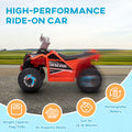 Kids Atv Quad Car, 6V Four Wheeler For Kids With Forward Backward Function, Wear Resistant Wheels For Toddlers Ages 18 36 Months, Red White Steel