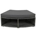 Outdoor Patio Furniture Luxury Circular Outdoor Sofa Set Rattan Wicker Sectional Sofa Lounge Set With Tempered Glass Coffee Table, 6 Pillows, Grey Yes Grey Water Resistant Frame Water Resistant Cushion Garden & Outdoor Sectional Seating Groups Foam