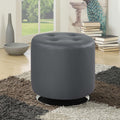Grey Round Ottoman Grey Primary Living Space Contemporary,Modern Foam Upholstered
