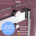 72'' 76'' W X 76'' H Double Sliding Frameless Shower Door With 3 8 Inch 10Mm Clear Glass In Chrome Chrome Stainless Steel