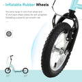 Youth Scooter Front And Rear Caliper Dual Brakes 12 Inch Inflatable Front Wheel Ride On Toy For Age 5 , Blue Blue Metal