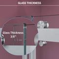 50'' 54'' W X 76'' H Double Sliding Frameless Shower Door With 3 8 Inch 10Mm Clear Glass In Brushed Nickel Brushed Nickel Stainless Steel