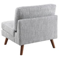 Grey Tufted Cushion Back Armless Chair Grey Primary Living Space Mid Century Modern Rubberwood Foam Upholstered