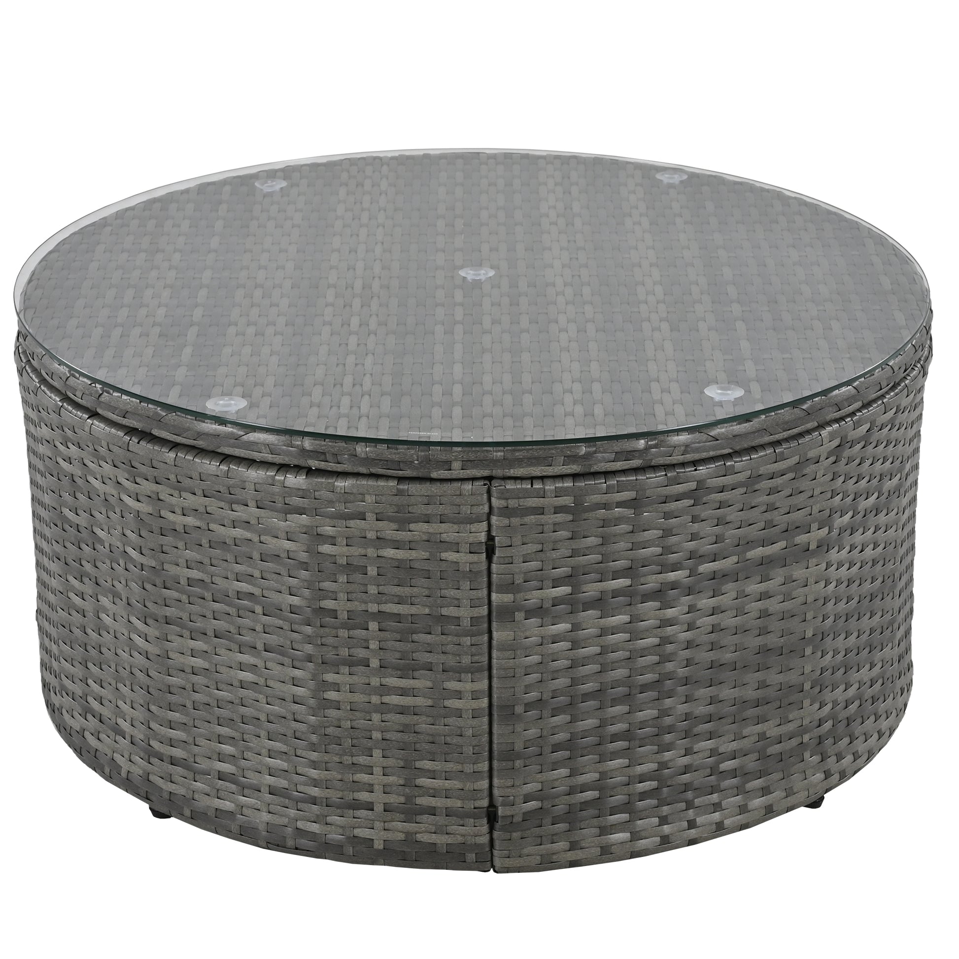 Outdoor Patio Furniture Luxury Circular Outdoor Sofa Set Rattan Wicker Sectional Sofa Lounge Set With Tempered Glass Coffee Table, 6 Pillows,Beige Yes Beige Water Resistant Frame Water Resistant Cushion Garden & Outdoor Sectional Seating Groups Foam
