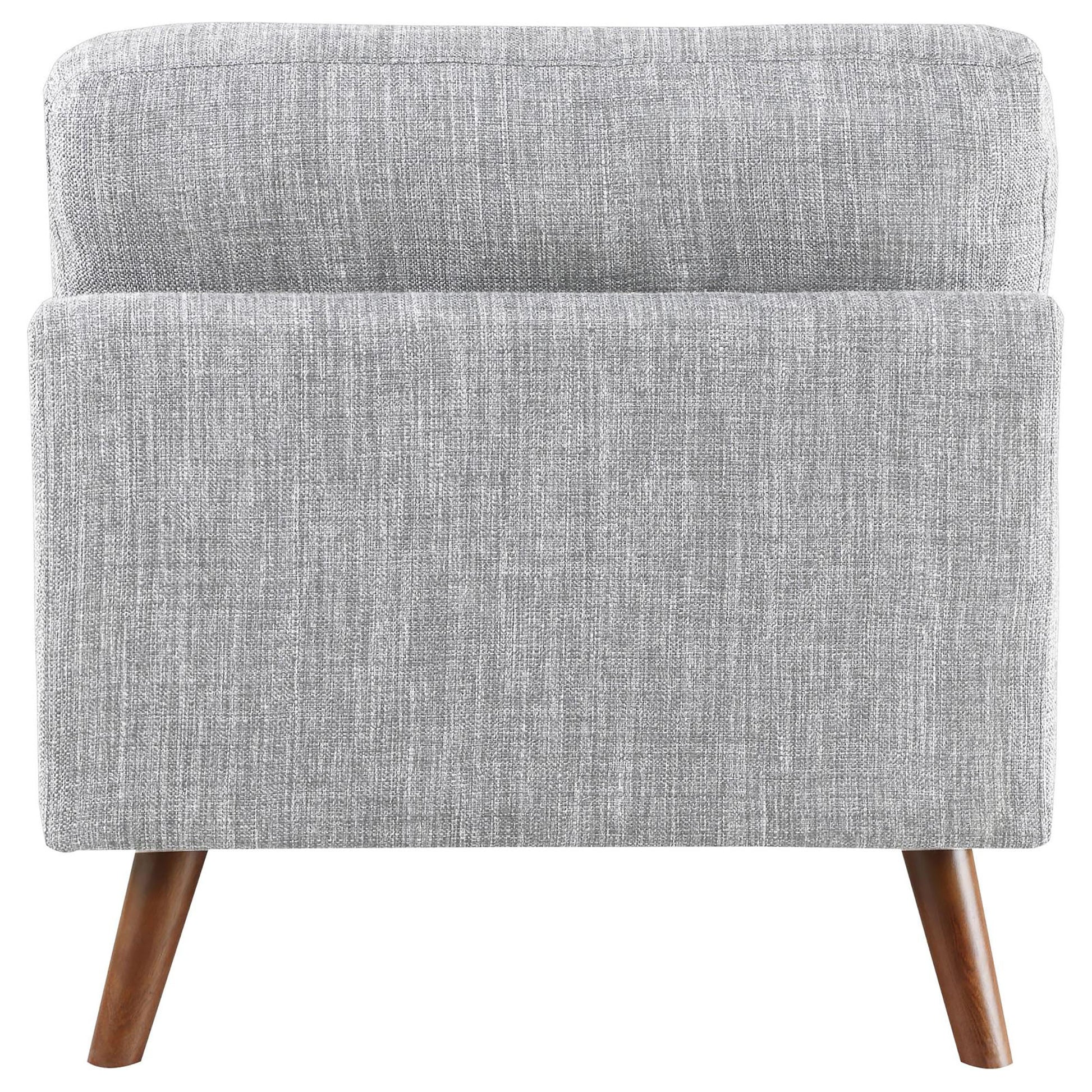Grey Tufted Cushion Back Armless Chair Grey Primary Living Space Mid Century Modern Rubberwood Foam Upholstered