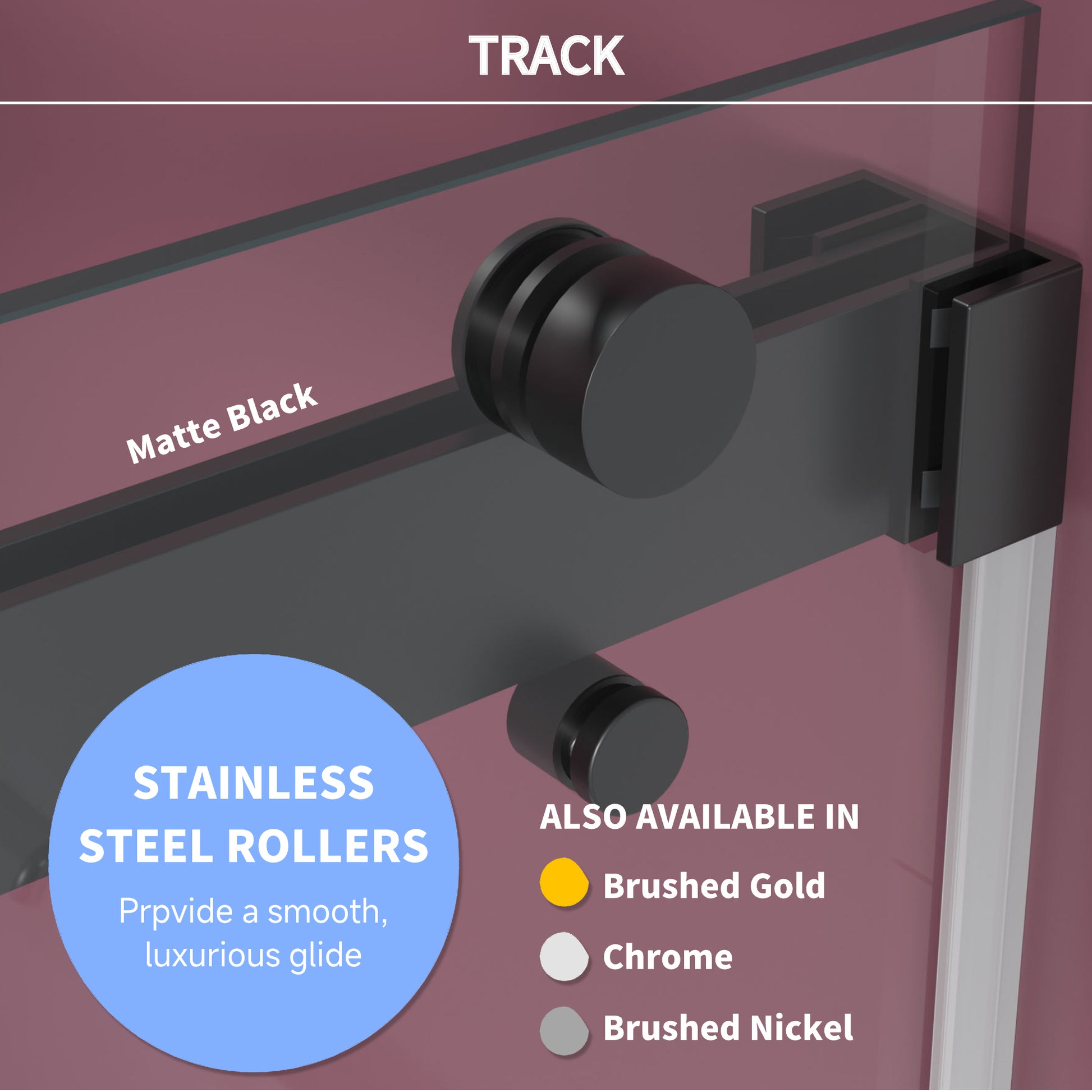 44'' 48'' W X 76'' H Double Sliding Frameless Shower Door With 3 8 Inch 10Mm Clear Glass In Matte Black Matte Black Stainless Steel