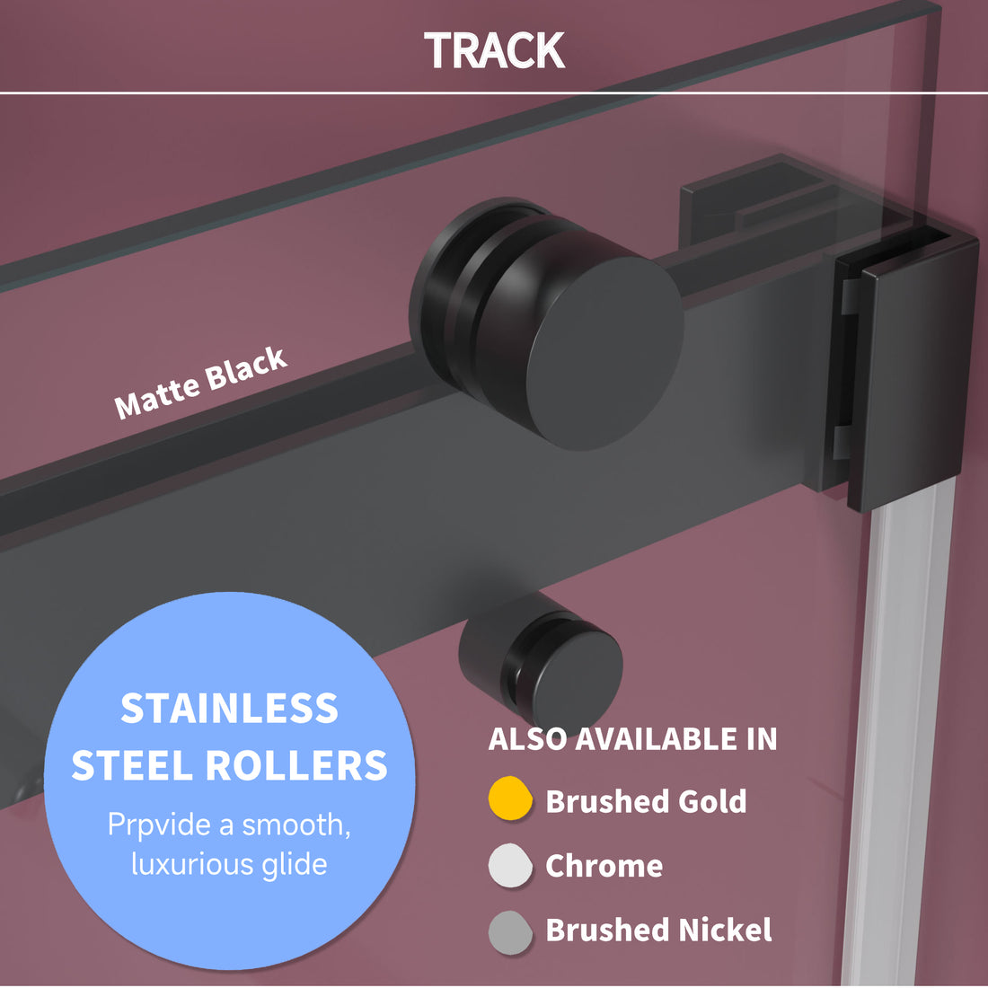 62'' 66'' W X 76'' H Double Sliding Frameless Shower Door With 3 8 Inch 10Mm Clear Glass In Matte Black Matte Black Stainless Steel