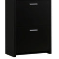 Black 3 Drawer Shoe Rack Freestanding 3 4 Drawers Black Primary Living Space Wood Shelves Contemporary,Modern Wood