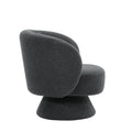 360 Degree Swivel Sherpa Accent Chair Modern Style Barrel Chair With Toss Pillows For Home Office, Living Room, Bedroom, Dark Grey Dark Gray Foam Fabric