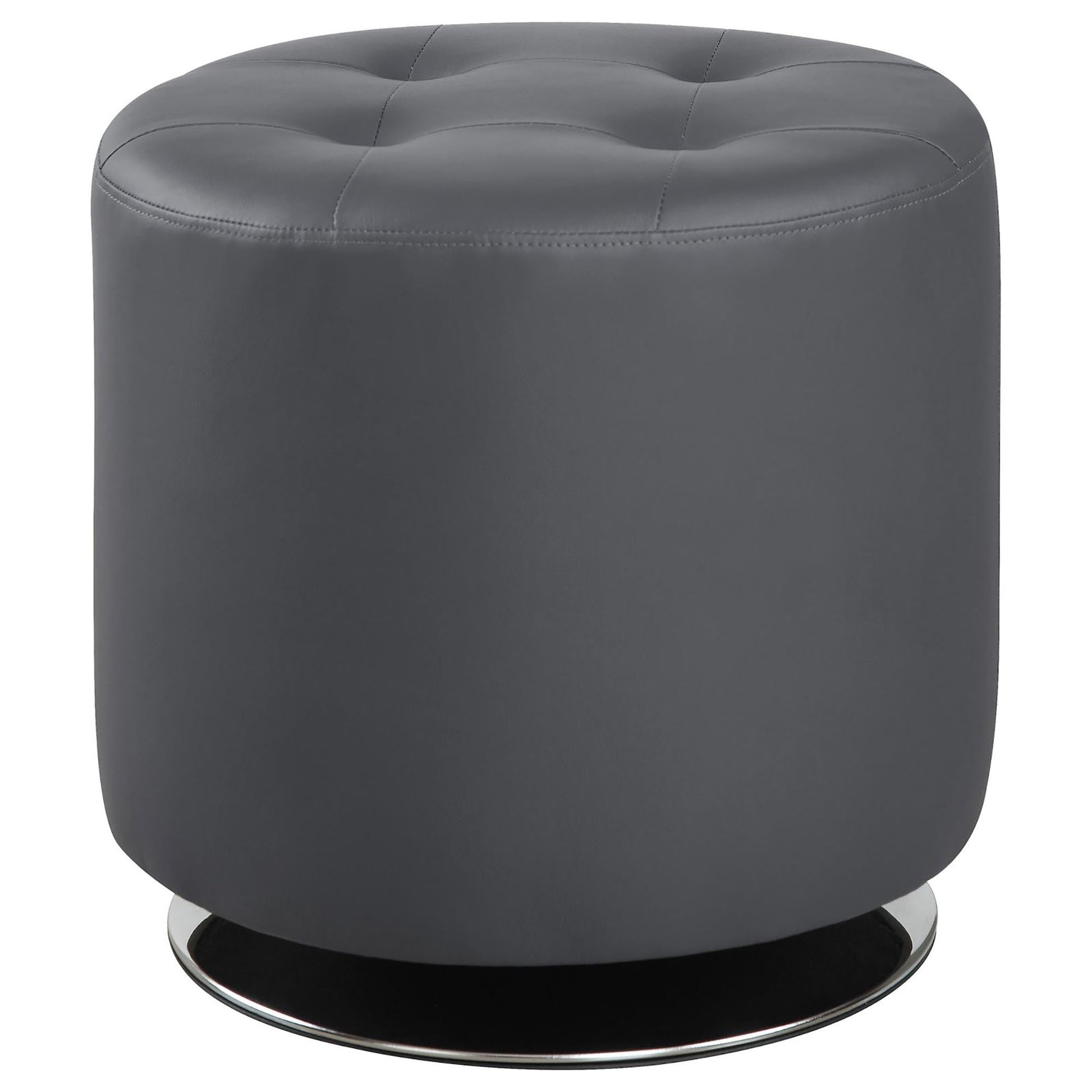 Grey Round Ottoman Grey Primary Living Space Contemporary,Modern Foam Upholstered
