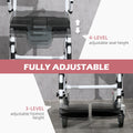 Accessibility Commode Wheelchair, Rolling Shower Wheelchair With 4 Castor Wheels, Rectangle Detachable Bucket, & Waterproof Design, 17