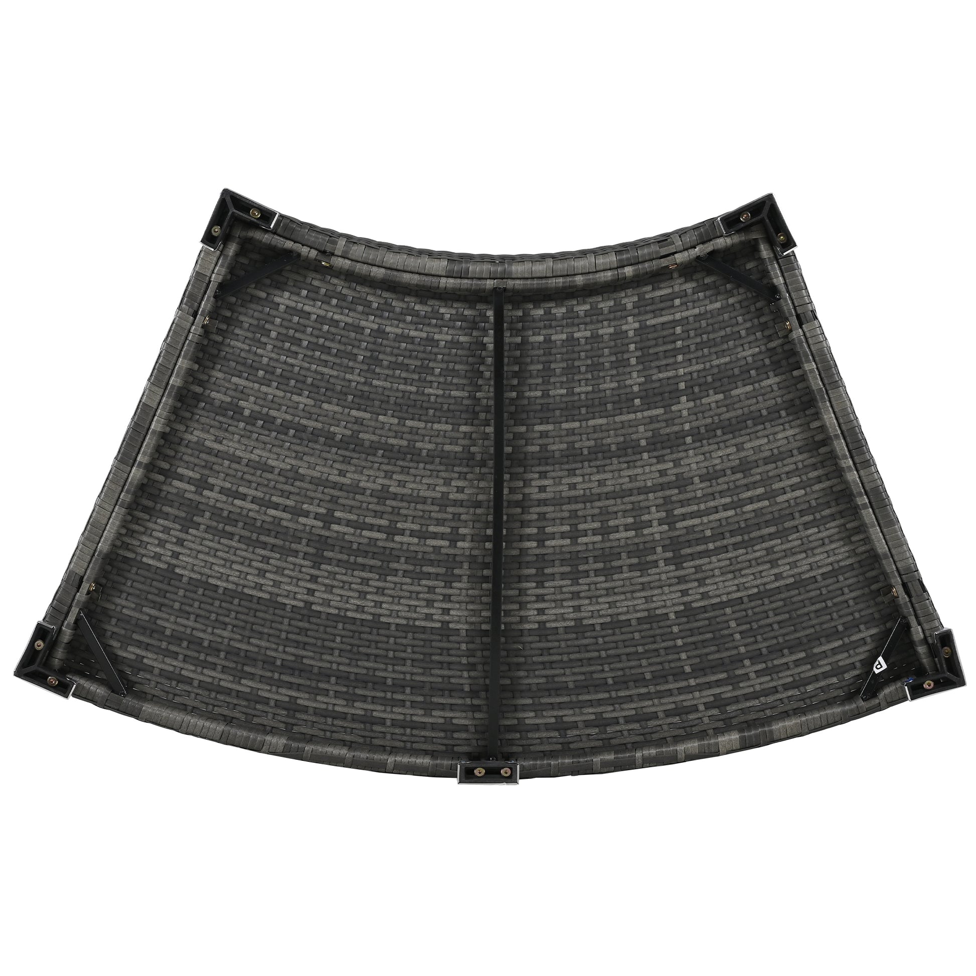 Outdoor Patio Furniture Luxury Circular Outdoor Sofa Set Rattan Wicker Sectional Sofa Lounge Set With Tempered Glass Coffee Table, 6 Pillows, Grey Yes Grey Water Resistant Frame Water Resistant Cushion Garden & Outdoor Sectional Seating Groups Foam