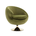 360 Degree Swivel Cuddle Barrel Accent Chairs, Round Armchairs With Wide Upholstered, Fluffy Fabric Chair For Living Room, Bedroom, Office, Waiting Rooms Olive Green Velvet