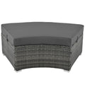 Outdoor Patio Furniture Luxury Circular Outdoor Sofa Set Rattan Wicker Sectional Sofa Lounge Set With Tempered Glass Coffee Table, 6 Pillows, Grey Yes Grey Water Resistant Frame Water Resistant Cushion Garden & Outdoor Sectional Seating Groups Foam