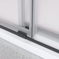 44'' 48'' W X 76'' H Double Sliding Frameless Shower Door With 3 8 Inch 10Mm Clear Glass In Matte Black Matte Black Stainless Steel