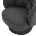 360 Degree Swivel Sherpa Accent Chair Modern Style Barrel Chair With Toss Pillows For Home Office, Living Room, Bedroom, Dark Grey Dark Gray Foam Fabric