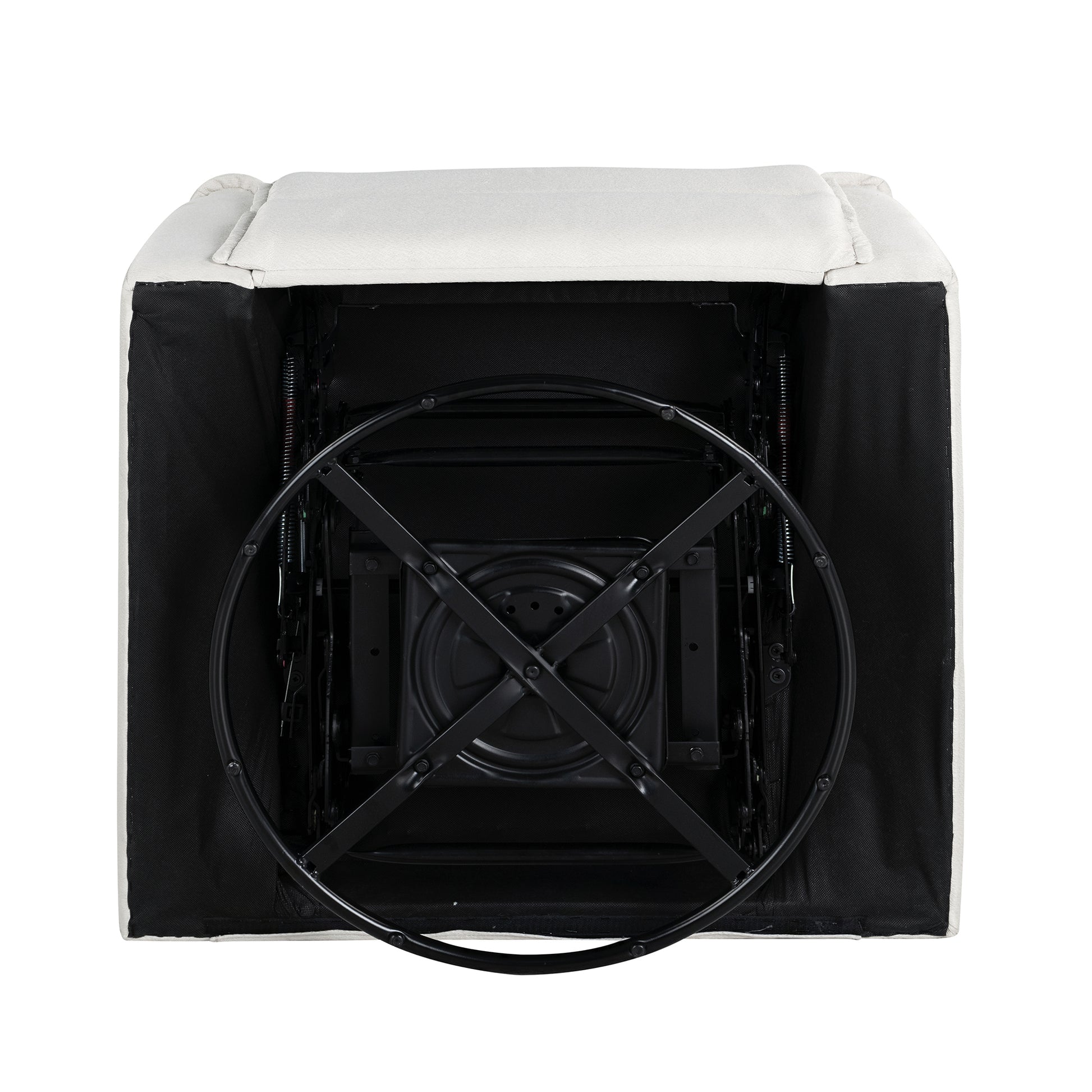 360 Degree Swivel Upholstered Manual Recliner Chair Theater Recliner Sofa Nursery Glider Rocker For Living Room, Beige Beige Foam Linen