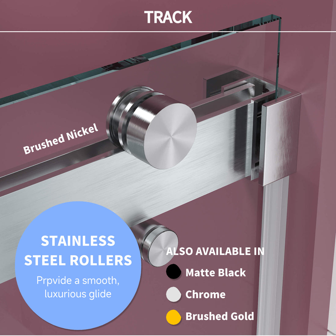 72'' 76'' W X 76'' H Double Sliding Frameless Shower Door With 3 8 Inch 10Mm Clear Glass In Brushed Nickel Brushed Nickel Stainless Steel