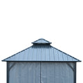 10*10Ft Patic Gazebo,Alu Gazebo With Steel Canopy,Outdoor Permanent Hardtop Gazebo Canopy For Patio, Garden, Backyard Gray Aluminium