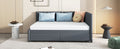Full Size Upholstered Daybed With 2 Storage Drawers Sofa Bed Frame No Box Spring Needed, Linen Fabric Gray Gray Linen