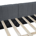 Full Size Upholstered Daybed With 2 Storage Drawers Sofa Bed Frame No Box Spring Needed, Linen Fabric Gray Gray Linen