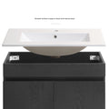30 Inch Wall Mounted Bathroom Vanity With White Ceramic Basin,Two Soft Close Cabinet Doors, Solid Wood,Excluding Faucets,Black Black Solid Wood