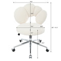 360 Swivel Height Adjustable,Swivel Chair,Teddy Fabric,Home Office Chair White Teddy