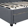Full Size Upholstered Daybed With 2 Storage Drawers Sofa Bed Frame No Box Spring Needed, Linen Fabric Gray Gray Linen