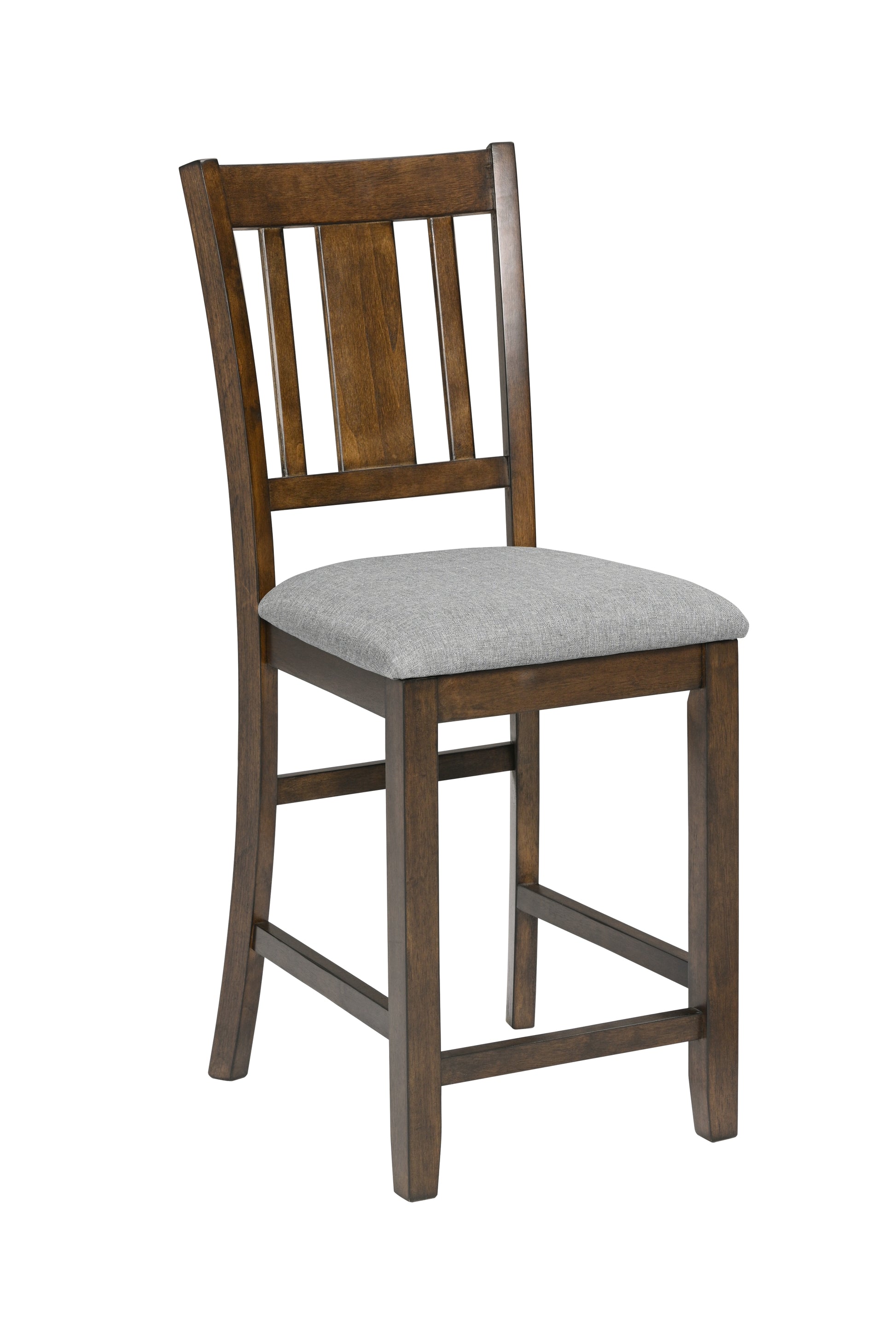 Dining Room Furniture Counter Height Chairs Set For 4, Kitchen Chair With Padded Seat, Walnut Wood Walnut Solid Back Seats 4 Dining Room Rubberwood Rubber Wood
