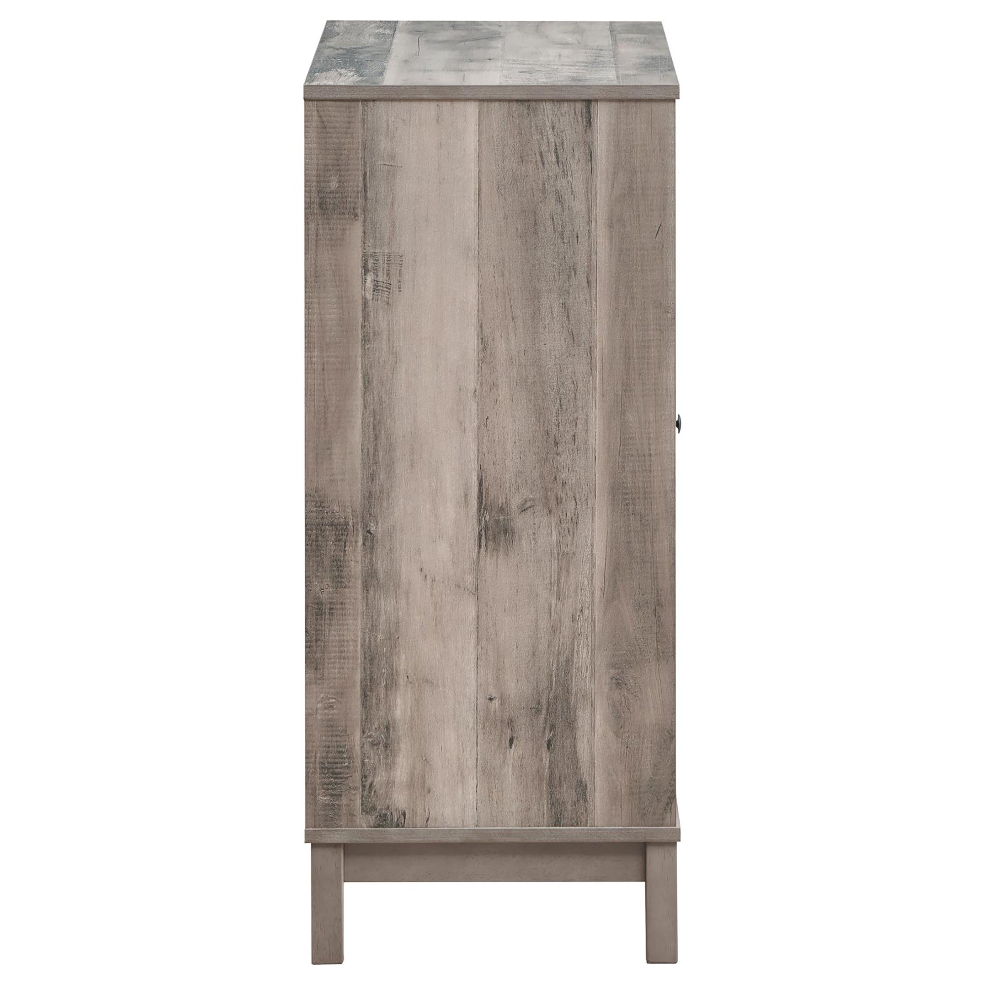 Weathered Acacia Wine Cabinet With 2 Doors Grey Dining Room Farmhouse,Rustic Wood