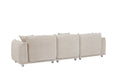 Originality Shapes Camel Lambswool Sherpa 4 Seater Sofa With Metal Legs, Solid Wood Frame Couch With 3 Pillows, Linear And Modular Version Design, Possibility Combined Armchair Current Style Camel