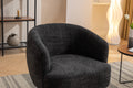 048 Chenille Fabric Accent Swivel Chair With Gold Metal Round Base,Black Black White Primary Living Space Modern Eucalyptus Foam Chenille