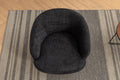 048 Chenille Fabric Accent Swivel Chair With Gold Metal Round Base,Black Black White Primary Living Space Modern Eucalyptus Foam Chenille