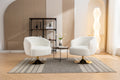 048 Chenille Fabric Accent Swivel Chair With Gold Metal Round Base,White White Primary Living Space Modern Eucalyptus Foam Chenille