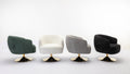 048 Chenille Fabric Accent Swivel Chair With Gold Metal Round Base,Black Black White Primary Living Space Modern Eucalyptus Foam Chenille