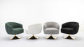 048 Chenille Fabric Accent Swivel Chair With Gold Metal Round Base,Black Black White Primary Living Space Modern Eucalyptus Foam Chenille