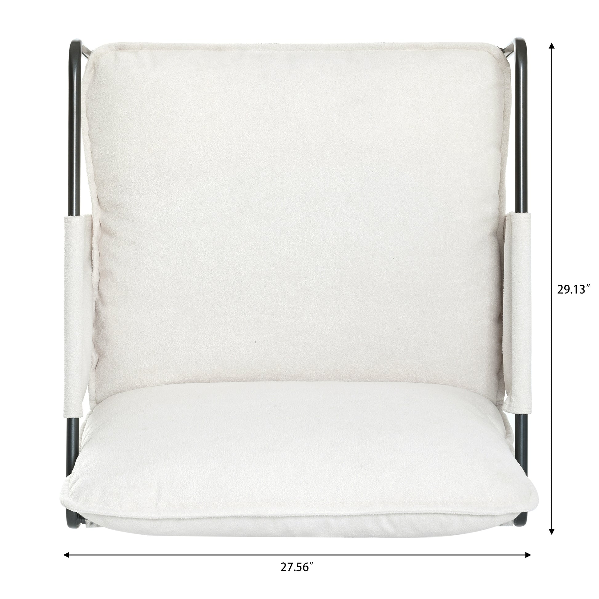 2 Sets 1 Case, Upholstered Hanging Armchair With Arm Pocket Metal Frame, Crushed Foamcushions And Skin Friendly Braid For Living Room And Bedroom. White Color White Foam Polyester