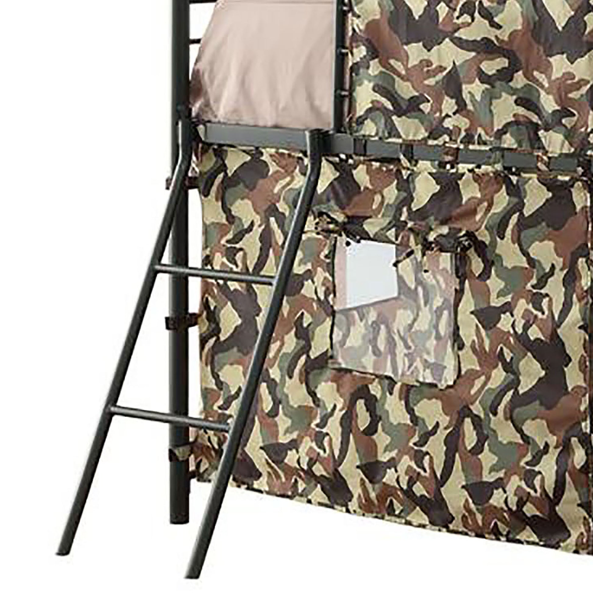 Army Green And Camouflage Tent Loft Bed Twin Green Metal Bedroom Industrial Kids Metal