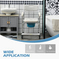 Homcom 3 In 1 Shower Commode Wheelchair, Transport Beside Commode Chair, Waterproof Rolling Over Toilet Chair 330 Lbs. Weight Capacity With Padded Seat, Gray Gray Aluminum