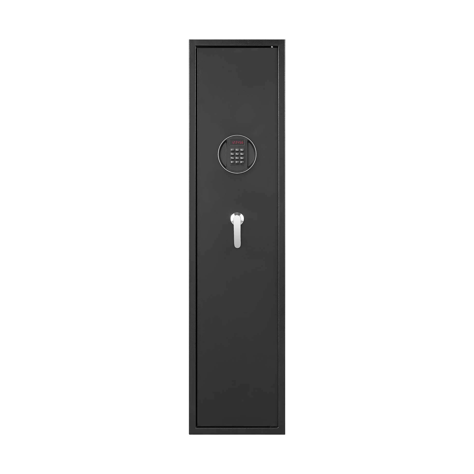 Black Steel Cabinet, With Inner Safe Box, Led Lights, Removable Shelf And Rack. Black Steel