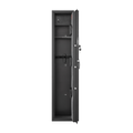 Black Steel Cabinet, With Inner Safe Box, Led Lights, Removable Shelf And Rack. Black Steel