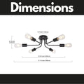 Modern Sputnik Chandelier 6 Light Semi Flush Mount Ceiling Lighting Cotemporary Industrial Brushed Nickel Ceiling Fixture Black Metal