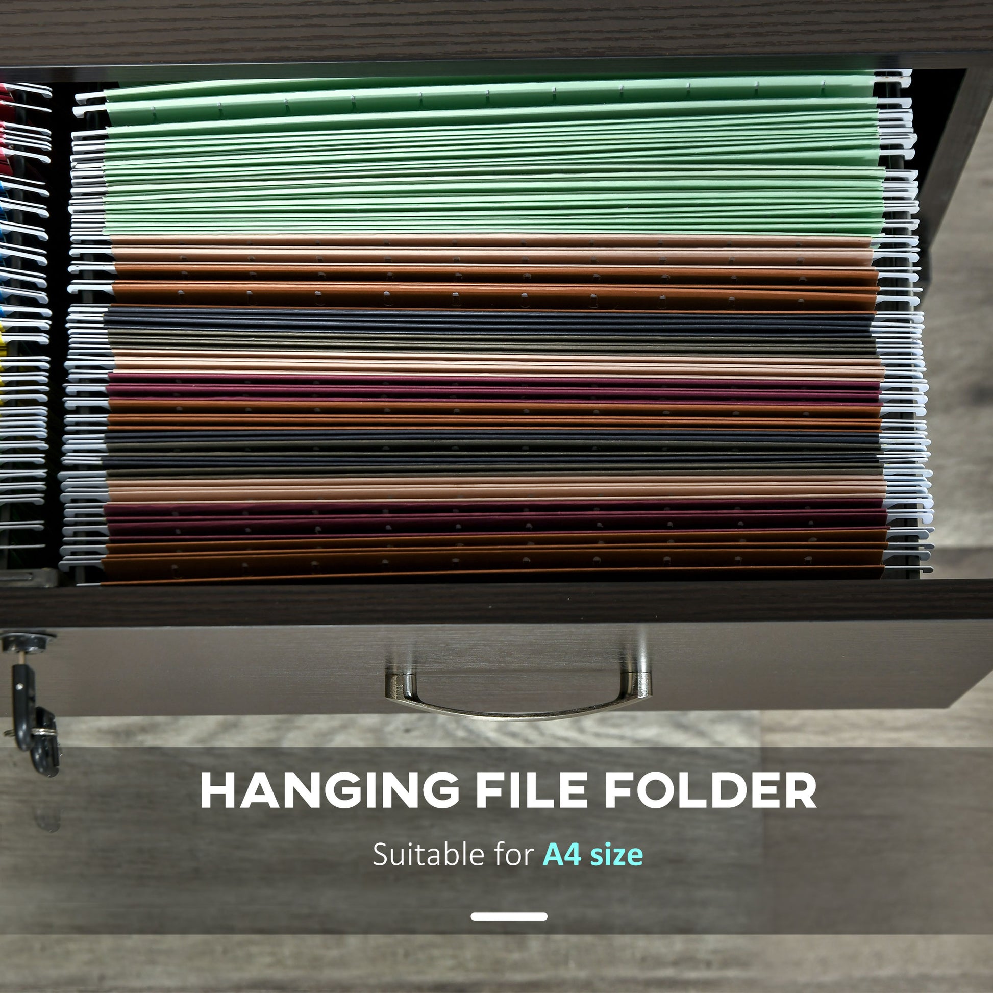 Vinsetto 2 Drawer File Cabinet With Lock And Keys, Vertical Storage Filing Cabinet With Hanging Bar For Letter Size, Home Office, Espresso Brown Particle Board