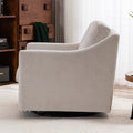 Large Swivel Chair, Upholstered Armchair, Modern Chair, Skin Friendly Gradient Color Linen Fabric, Comfortable To Sit. Suitable For Reception Living Room, Beige Beige Fabric