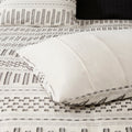Cotton Jacquard Comforter Mini Set Ivory Charcoal Cotton