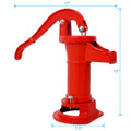 Operated 25 Ft. Antique Pitcher Hand Water Pump, Red Red Iron