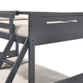 Grey Twin Full Bunk Bed With Built In Ladder Twin Grey Wood Gray Bedroom Transitional Rubberwood Bunk Wood