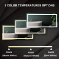 Led Bathroom Vanity Mirror60 X 28 Inch,Front Light,Clock&Room Temp Display,Defog,Stepless Dimming,Night Light,Lights 3 Color Temper Change,Wall Mounted Led Bathroom Mirror 60X28 Silver Aluminum