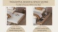 Modern Full Bed Frame With Twin Size Trundle And 2 Drawers For White High Gloss With Light Oak Color White Oak Solid Wood Mdf