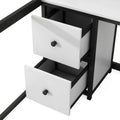Full Size Metal Loft Bed With Desk, Drawers And Bedside Tray, Charging Station, Usb And Socket Black Mdf Metal